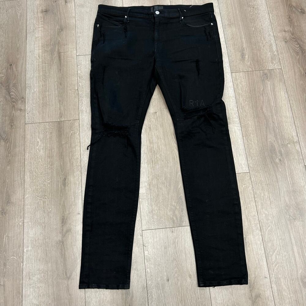 RTA Black Distressed Skinny Slim Jeans Pants size 36 B30